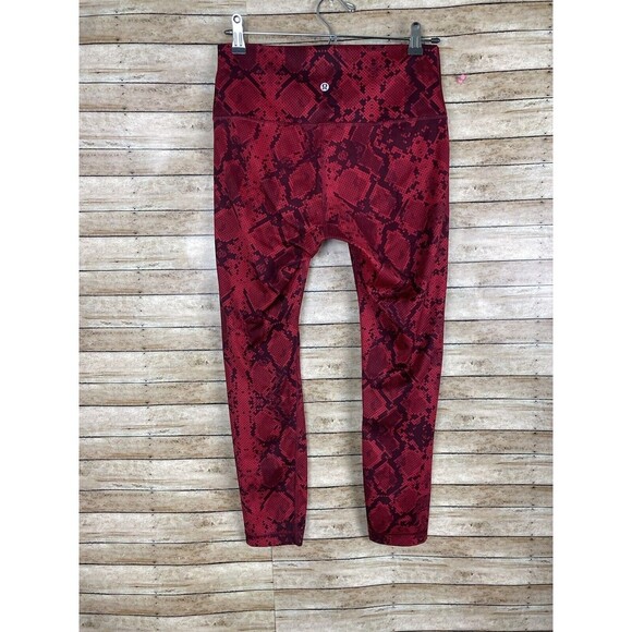 COPY - LULULEMON Red Snakeskin Print Pattern Leggings Women's Size 8 - Picture 2 of 3